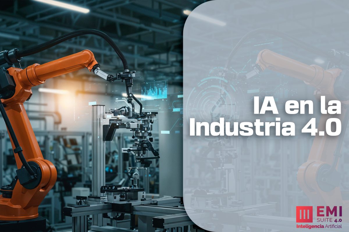 Robots industriales aplicando inteligencia artificial en una fábrica orientada a la Industria 4.0