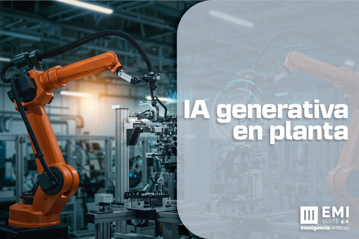 Representación técnica de una planta industrial con flujos de proceso, base para aplicar IA generativa en industria
