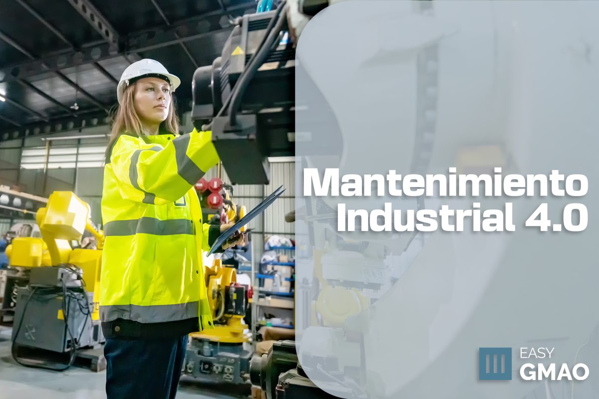 Técnico aplicando mantenimiento industrial con Inteligencia Artificial en planta de producción