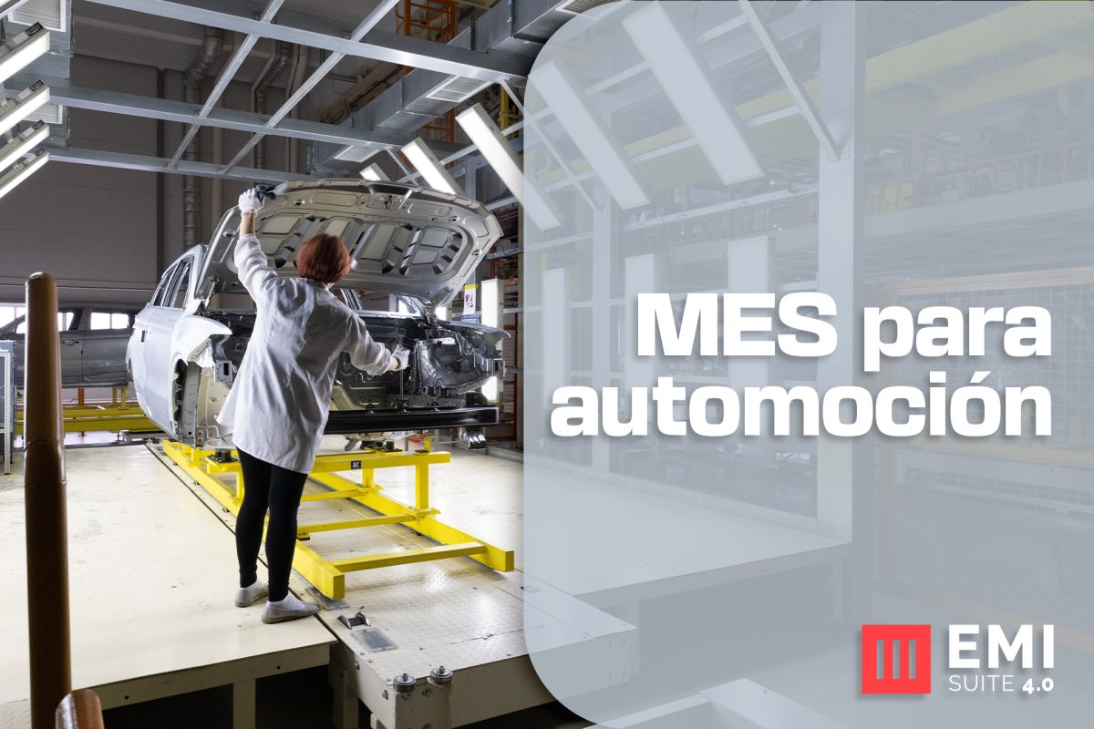 Operaria en línea de ensamblaje de automoción con MES para automoción de EMI Suite 4.0