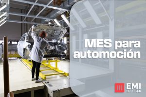 Operaria en línea de ensamblaje de automoción con MES para automoción de EMI Suite 4.0