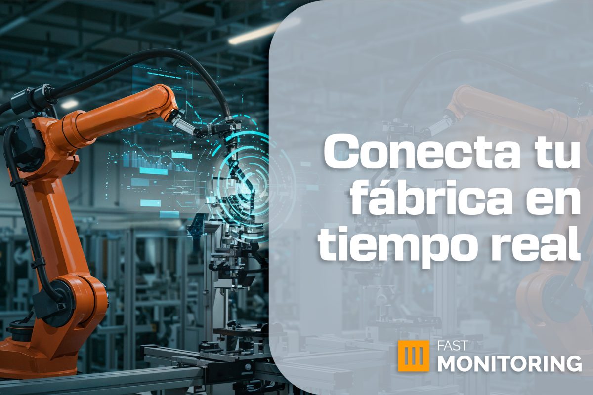 Brazos robóticos conectados mediante IIoT industrial en planta de fabricación automatizada con Fast Monitoring de EMI Suite 4.0
