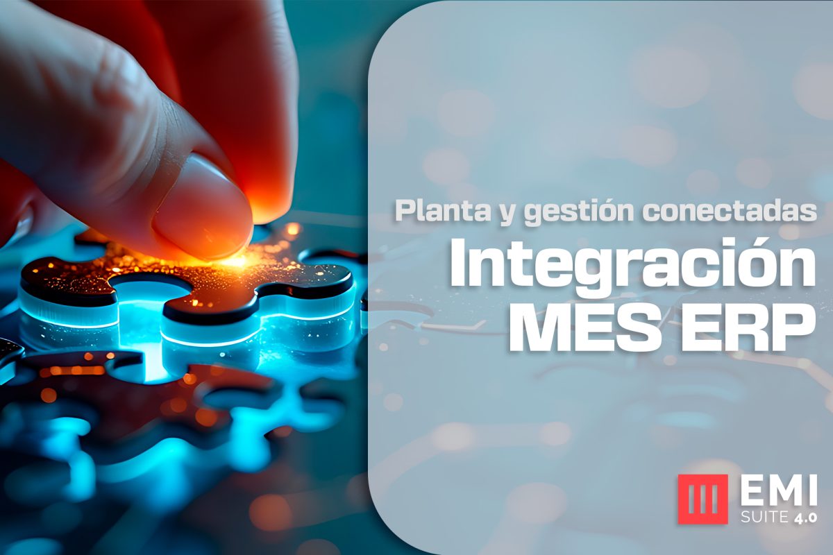 Piezas de puzzle encajando representando la integración MES ERP entre planta de producción y gestión empresarial con EMI Suite 4.0