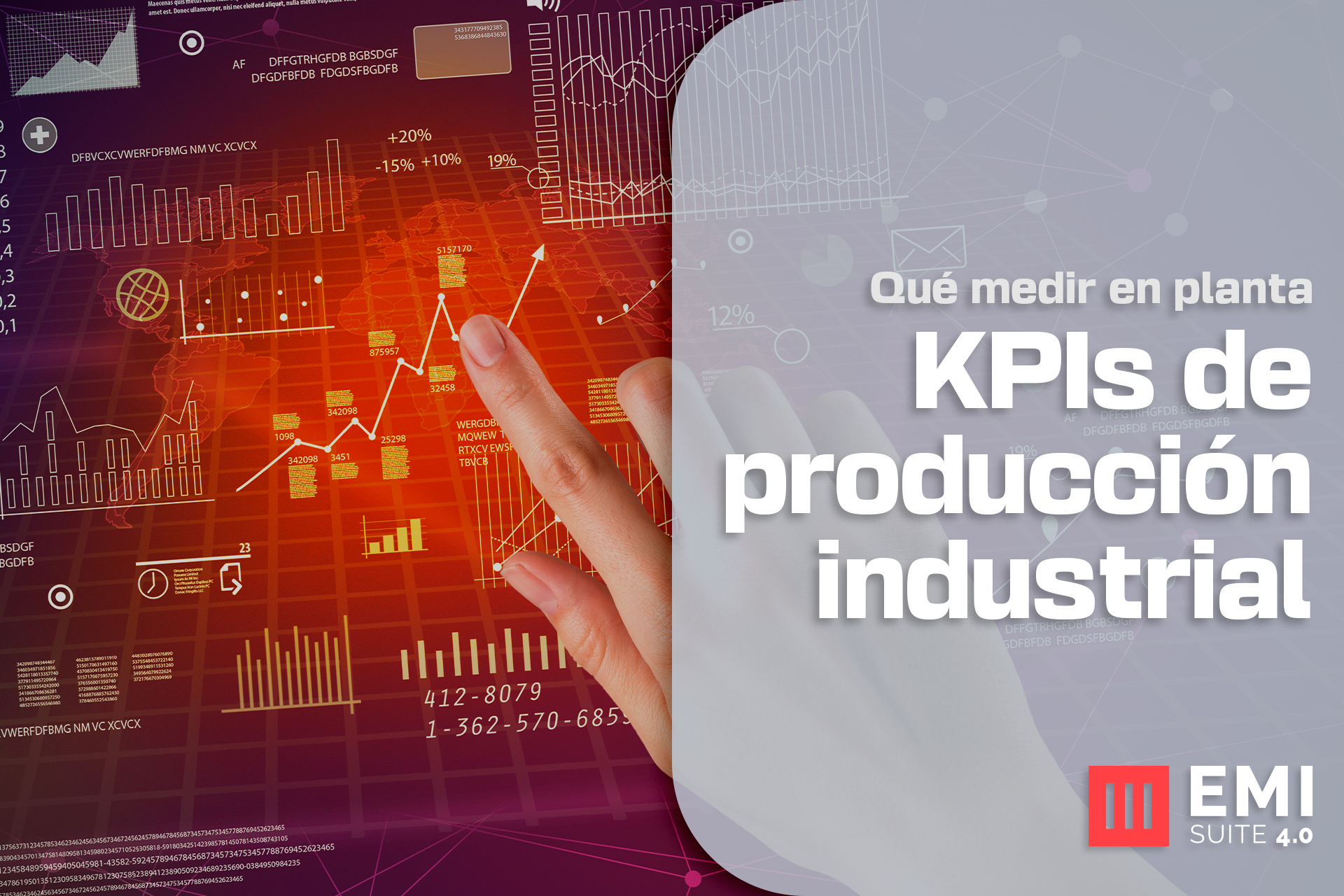 Gráficos y tablas de KPIs de producción industrial monitorizados en tiempo real con EMI Suite 4.0
