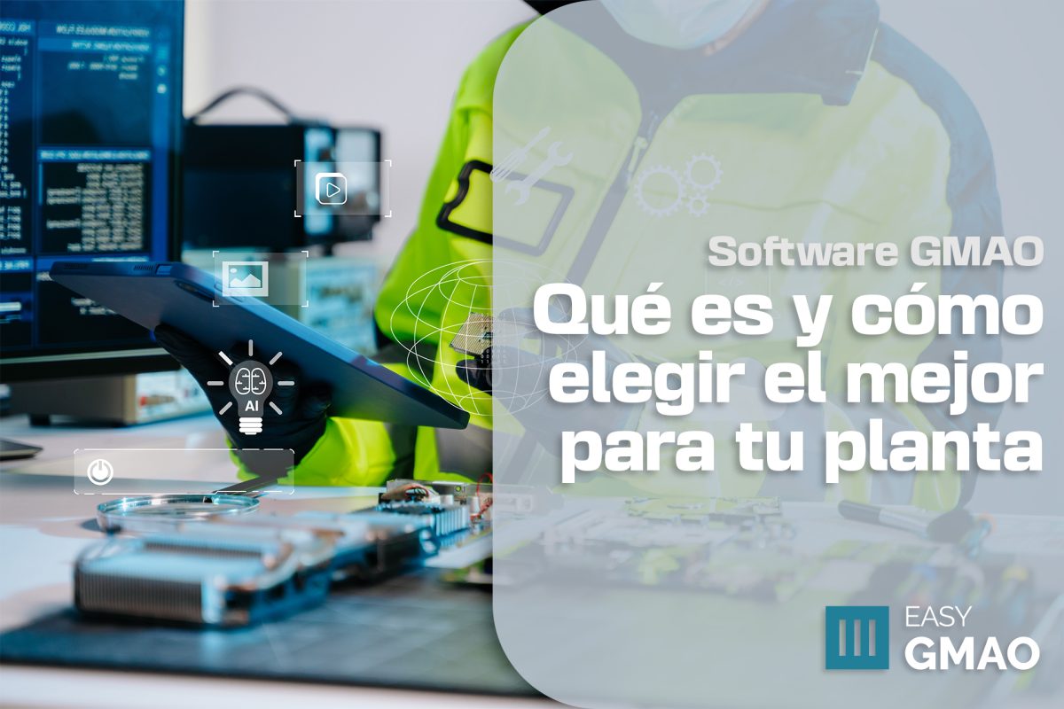Maquinaria industrial en planta de producción gestionada con software GMAO, Easy GMAO de EMI Suite 4.0
